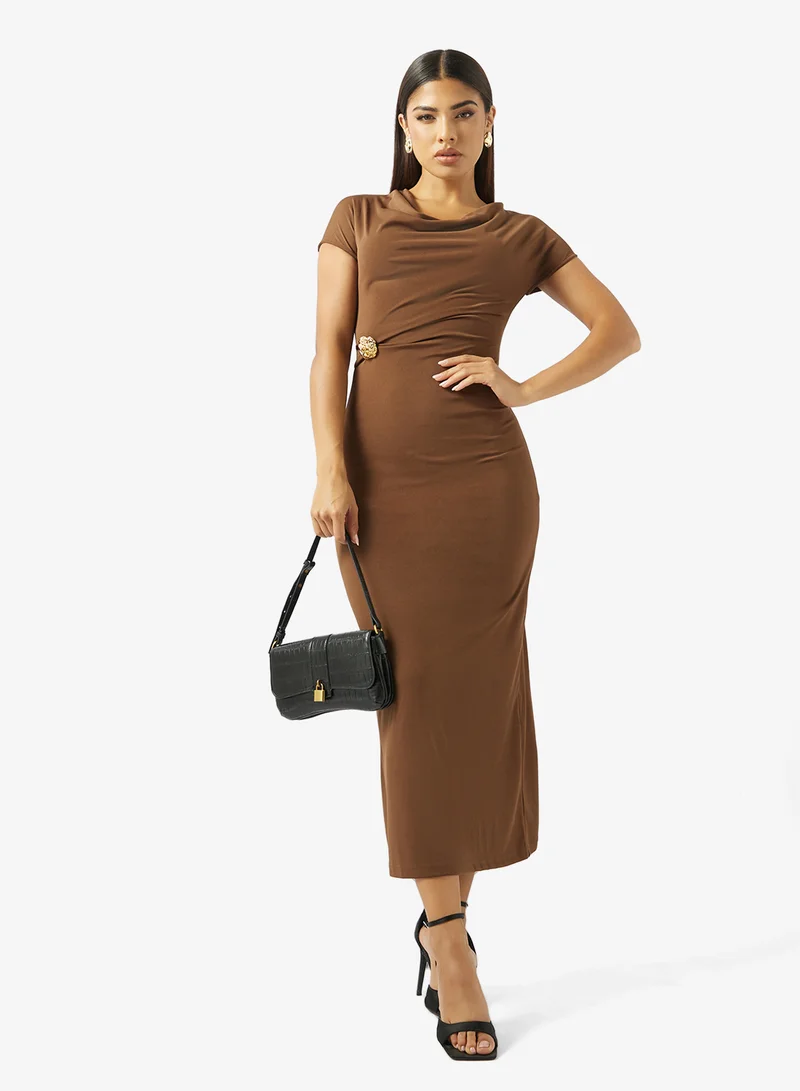 Ella  Cowl Neck Draped Dress for Women | Best Price UAE